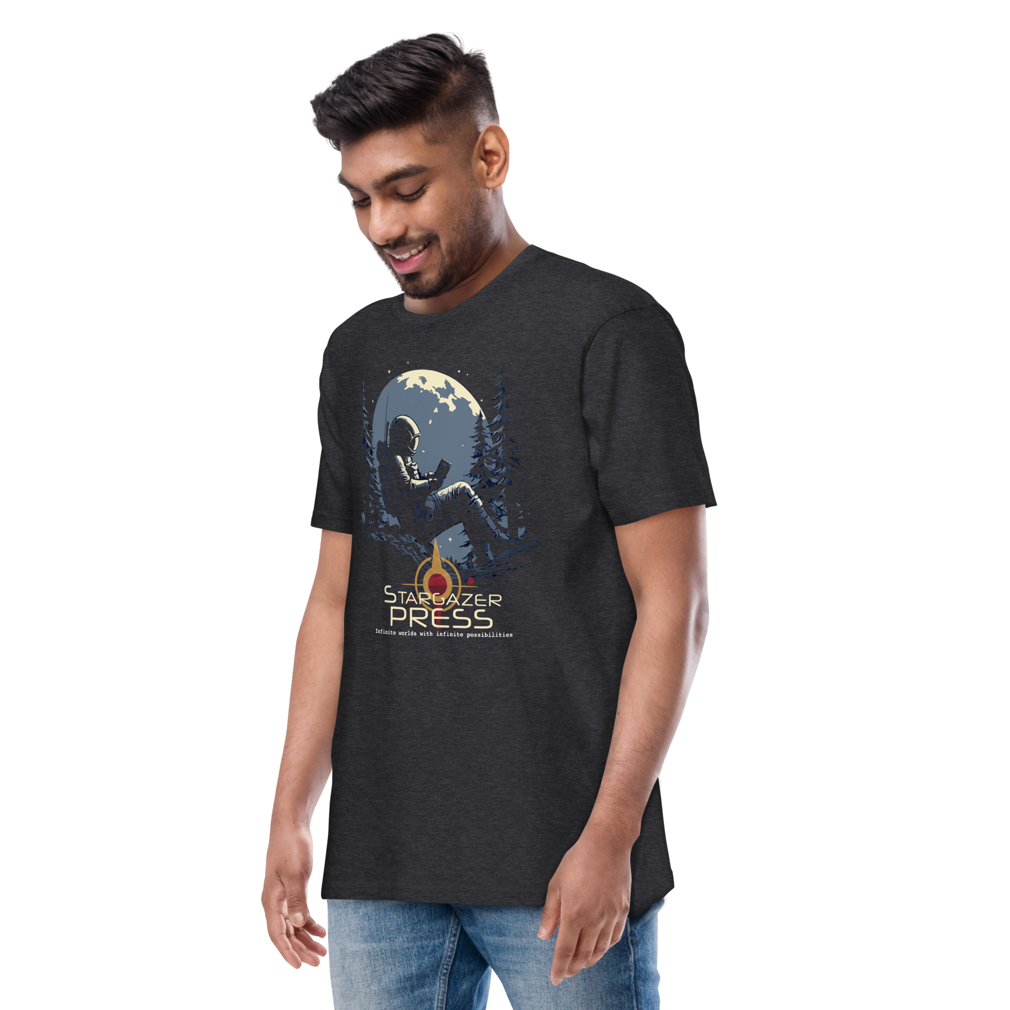 Stargazer Press Men’s premium heavyweight tee - Image 2